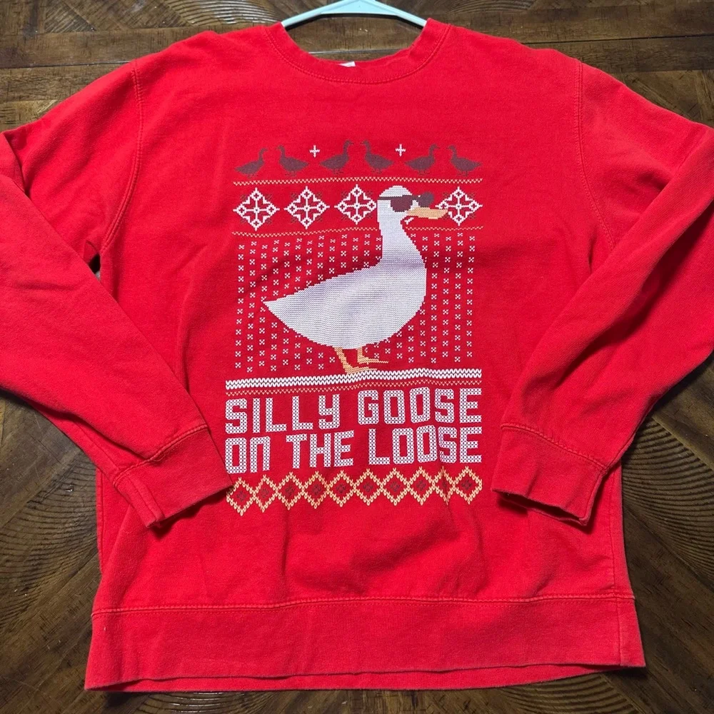 Red Silly Goose Sweater - Picture 1 of 2